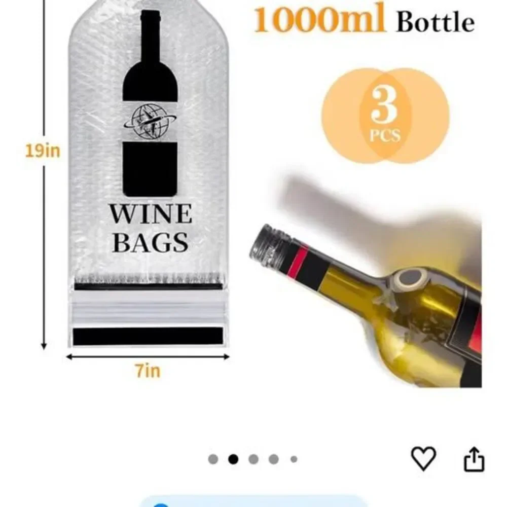Wine Bags for Travel, 3 Set